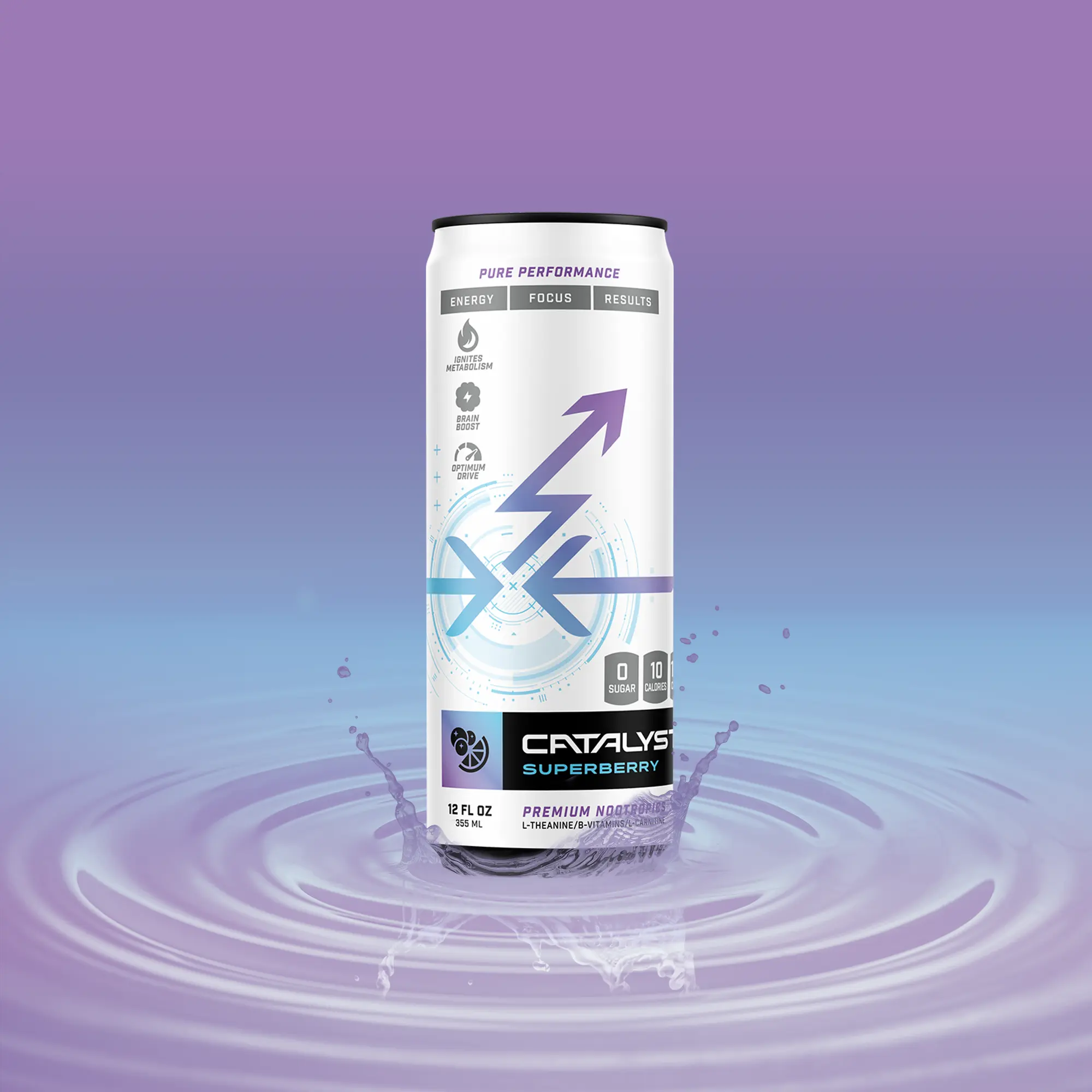 Catalyst Superberry Functional Energy Drink - Naturally sweetened with monk fruit and stevia