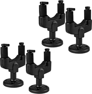 5 CORE Guitar Wall Mount 4Pcs Auto Locking Hanger Adjustable Guitar Holder for Acoustic Bass Electric Mandolin Ukulele Banjo - GH ABS 4Pcs