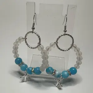 Sky Blue Airplane charms Traveling Earrings