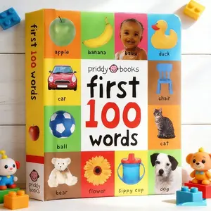 English Word Flashcards Book First 100 Words Round Corners Durable Interactive Learning Colorful Visual Aid Reading Support Vocabulary Building Study Cards Language Learning Flashcards