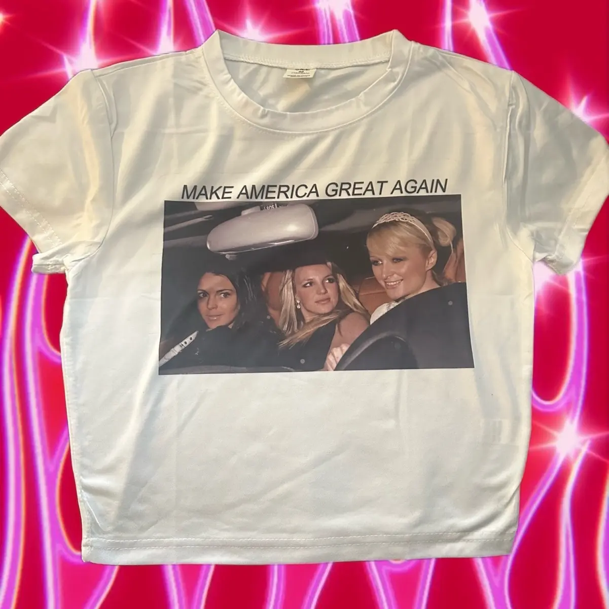 Brittney, Lindsey, Paris Make America great again crop top