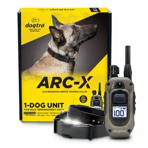 Dogtra - ARC-X 1-Dog - 3/4 Mile - Remote Training Collar |  ¾-Mile Range, IPX9K Waterproof Slim, Lightweight E-Collar for Dogs 15 lbs+ - USB-C Rechargeable, 100-Level Adjustable Static Stimulation, LED Locator Light - 3-Dog Expandable - Pet Training Tool