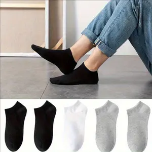 Women's Plain Invisible Low-Cut Boat Socks - Thin, Lightweight, Comfortable, Casual Low-Cut Ankle Socks, 10/20/40 Pairs Mix, Breathable, Non-Slip, Sweat-Absorbent, for Daily Outdoor Wear, Thin Ankle Socks