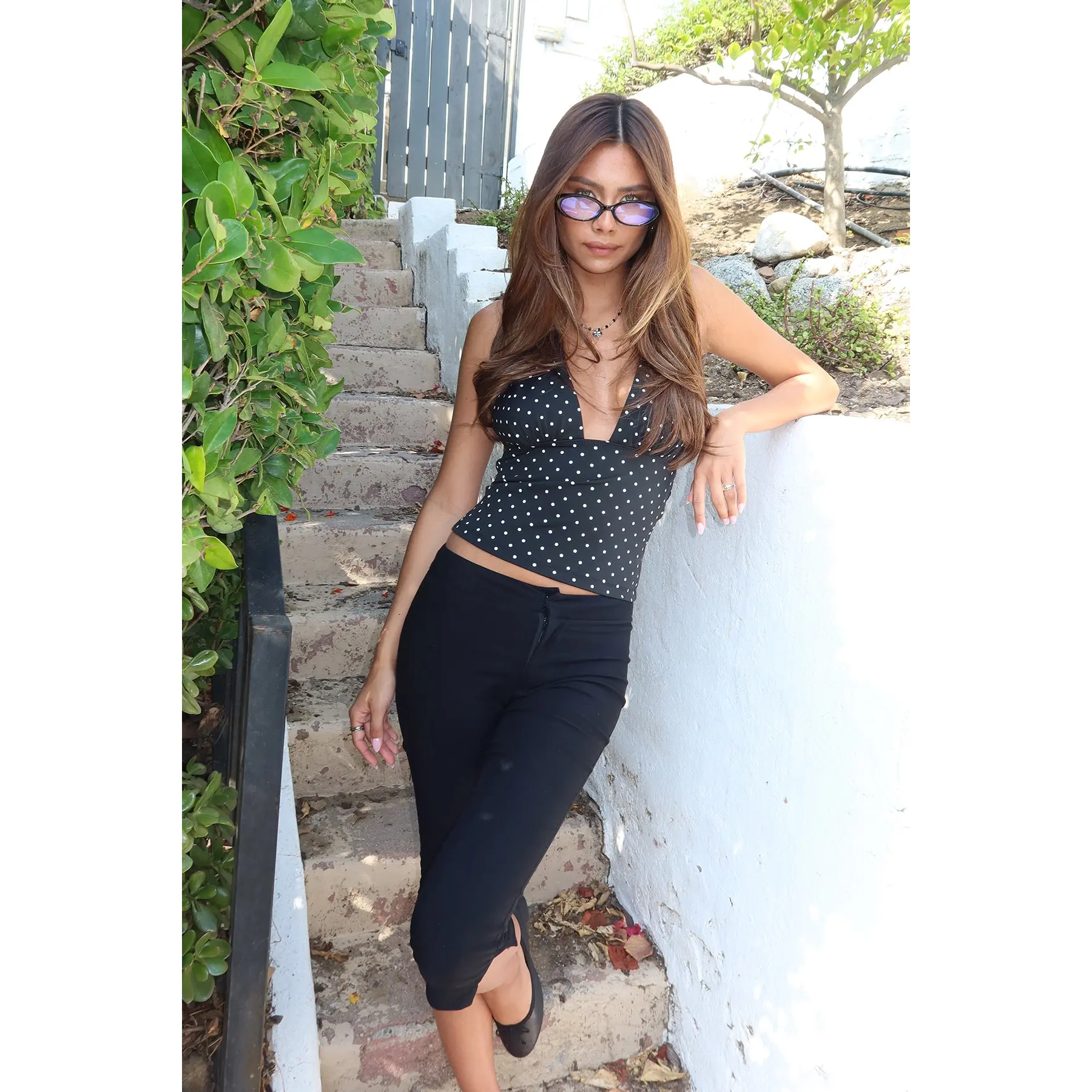 Blaire Polka Dot Halter Top