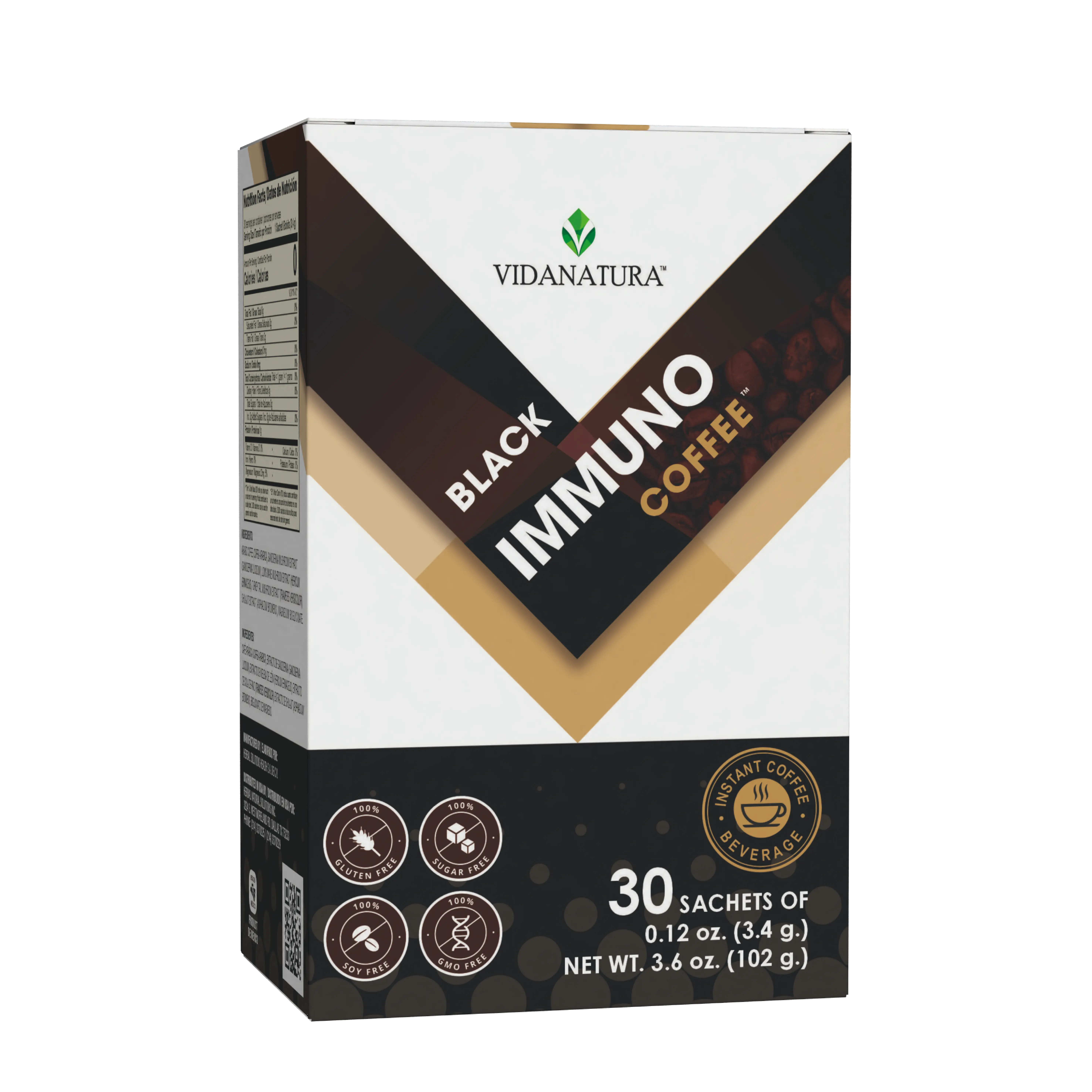 VIDANATURA Black Immuno Mushroom Coffee | Premium Arabica | 30 Sachets