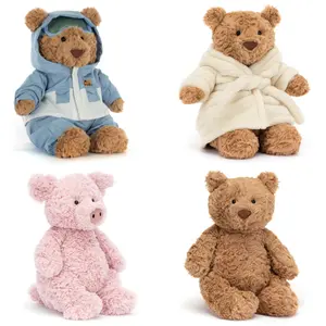 Jellycat Bartholomew Bear Bathrobe Outfit, Snow Suit, Barnabus Pig - Soft and Huggable Medium-Sized Stuffed Toy, Fun Gift Idea for Kids, Birthdays