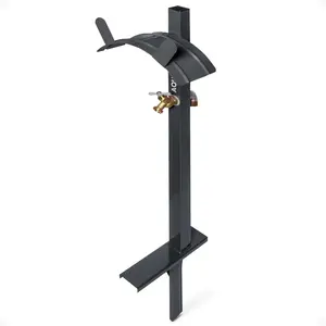 Sun Joe Steel Garden Hose Stand, Brass Faucet, Quick Install Base, SJ-SHSBB-GRY