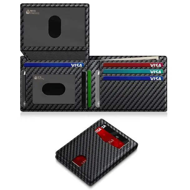 Wallet for Men Slim RFID Blocking Leather Credit Card Holder Wallet for 14 Cards, Bifold Minimalist Thin Wallet with 2 ID Windows & Cash Slot, Front Pockt Carteras Para Hombres, Birthday Gifts for Men