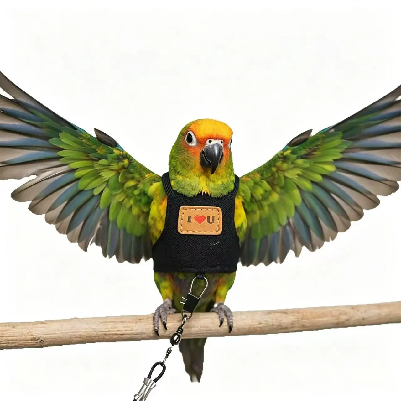 Zoomie Zone Anti-Escape Parrot Harness and Leash, Adjustable Soft Breathable Bird Flight Vest for Cockatiel, Conure, Parakeet, Outdoor Training & Walking Bird Gear (3 Sizes)