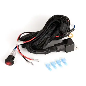 Wiring Harness 2 Lead, 12V 40A Rock Switch Relay Fuse Nylon Wiring Harness Kit for LED Light Bars Fog Lights Work Lights Driving Lights Offroad LED Pods Wire Kit for Truck UTV ATV Boat led  lights  car
