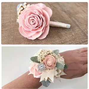 Corsage & Boutonniere Set - Prom/Wedding Wood Flowers Last Forever - Elegant Rose Design for Special Occasions
