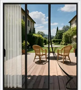 Magnetic Screen Door 71" x 83", 3 Panel Auto Close Mesh Curtain for Sliding Glass Patio Doors, Heavy Duty Bug Mosquito Net with Reinforced Magnets, Hands Free & No Drilling Installation