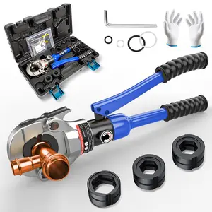 Rotate Copper Press Tool，360° Hydraulic Crimping Tool with 1/2",3/4" and 1", Plumbing Crimping Tool with One-click Open, Press Tool for Copper Pipe, Narrow Space and Tee Fitting, Hydraulically Driven,Father's Day Gift