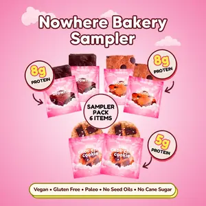 The Nowhere Box 6 pack - Refrigerated Plant-Based, Gluten-Free, Refined Sugar Free``` Sweet Desserts - Includes Cookies, Brownies and Blondies