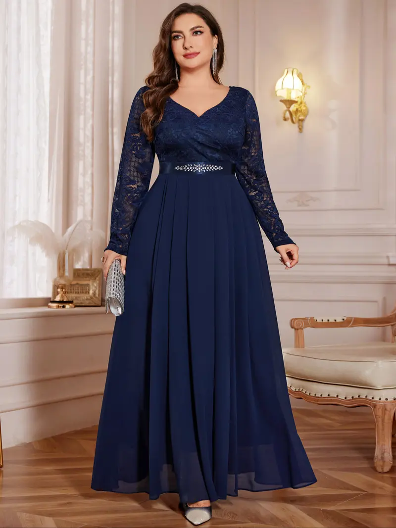 plus size navy blue wedding guest dress - TikTok Shop