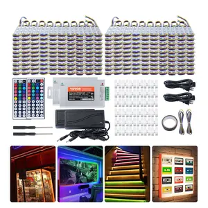 【Father's Day】VEVOR 400PCS LED Storefront Lights,  , 207 ft, LED Module Lights, 5050 SMD 3-LED RGB Color Changing Window Lights with Remote Control for Business Store Window Advertising Letter Signs, IP68 Waterproof