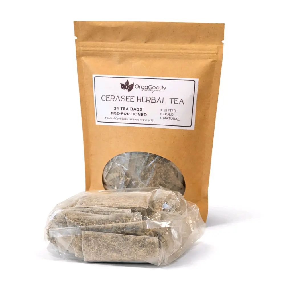 Cerasee Herbal Tea Bags - 24 Pre-Portioned Tea Bags for Bitter, Bold, and Natural Flavor