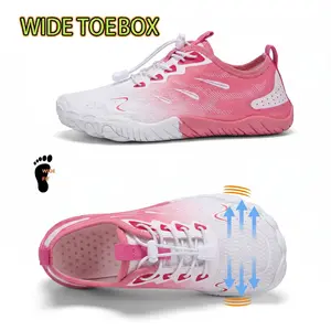 Women’s Wide Toe Box Breathable Quick-Dry Water Shoes, Non-Slip Barefoot Aqua Sneakers, Lightweight Comfortable Footwear for Hiking, Camping, Beach, Pool, River Trekking & Running, Ideal for Wide Feet & All Water Activities