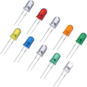 EBOOT 100 Pcs Clear LED Light Emitting Diodes Bulb LED Lamp, 5 mm (10 Colors)