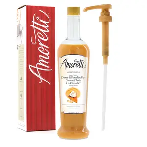 Crema Di Pumpkin Pie™ Syrup - Ideal for Pumpkin Spice Lattes, 94 Servings Per Bottle (750 ml), Perfect for Flavoring Coffees, Cocktails, and other Beverages, Gluten Free, GMO/GEO Free, Preservative Free, Pump Included