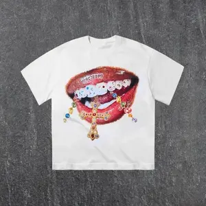 Diamond Teeth Cross Tee Graphic Casual Shirt Summer Top graphic tee