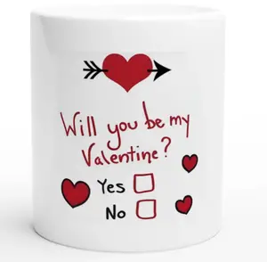 Will You Be My Valentine Ceramic Mug - Gift for Lovers