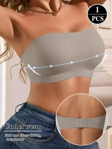 Jelly Bra Strapless Bandeau Push Up Bra, Seamless Invisible Non-slip Adjustable Fit Bra for Daily Wear and Sports Underwear
