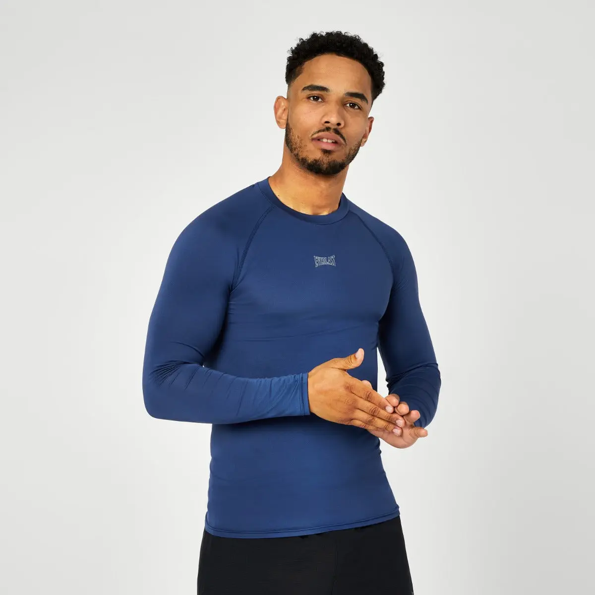 Men's Fitted Seamless Fit Base Layer Tee - 100% Polyamide Long Sleeve Round Neck Activewear, Breathable Sweat-Wicking Thermal Top for Training