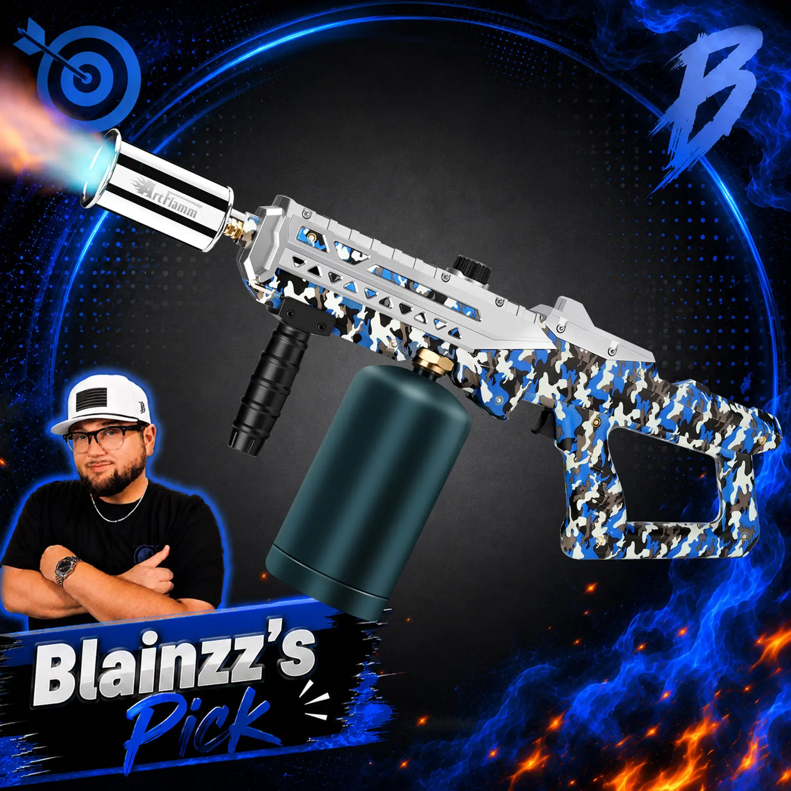 【Blainzz‘s Pick】Powerful Propane Torch With Adjustable Flame, Heat Output Blow Torch for Campfire, Fire Pit Starter, Fun Gift (Propane Tank Not Included)