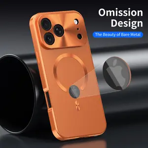 [No All Metal]Privacy Screen Case for iP 17 Pro Max, Metal Frame & Magnetic TPU Back with Full Lens Protection, Comes with Screen Protector