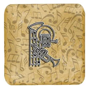 Carolines Treasures  Letter R Musical Instrument Alphabet Foam Coasters- Set Of 4