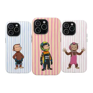 Curious George Sports Playful Monkey Athletic Game Day Cartoon Character Fan Art Trendy Tough Phone Case. Nostalgic Aesthetic Heavy Duty Shockproof Protective Smartphone Cover for iPhone 17 Pro Max 16 Air 15 14 13 12 11.