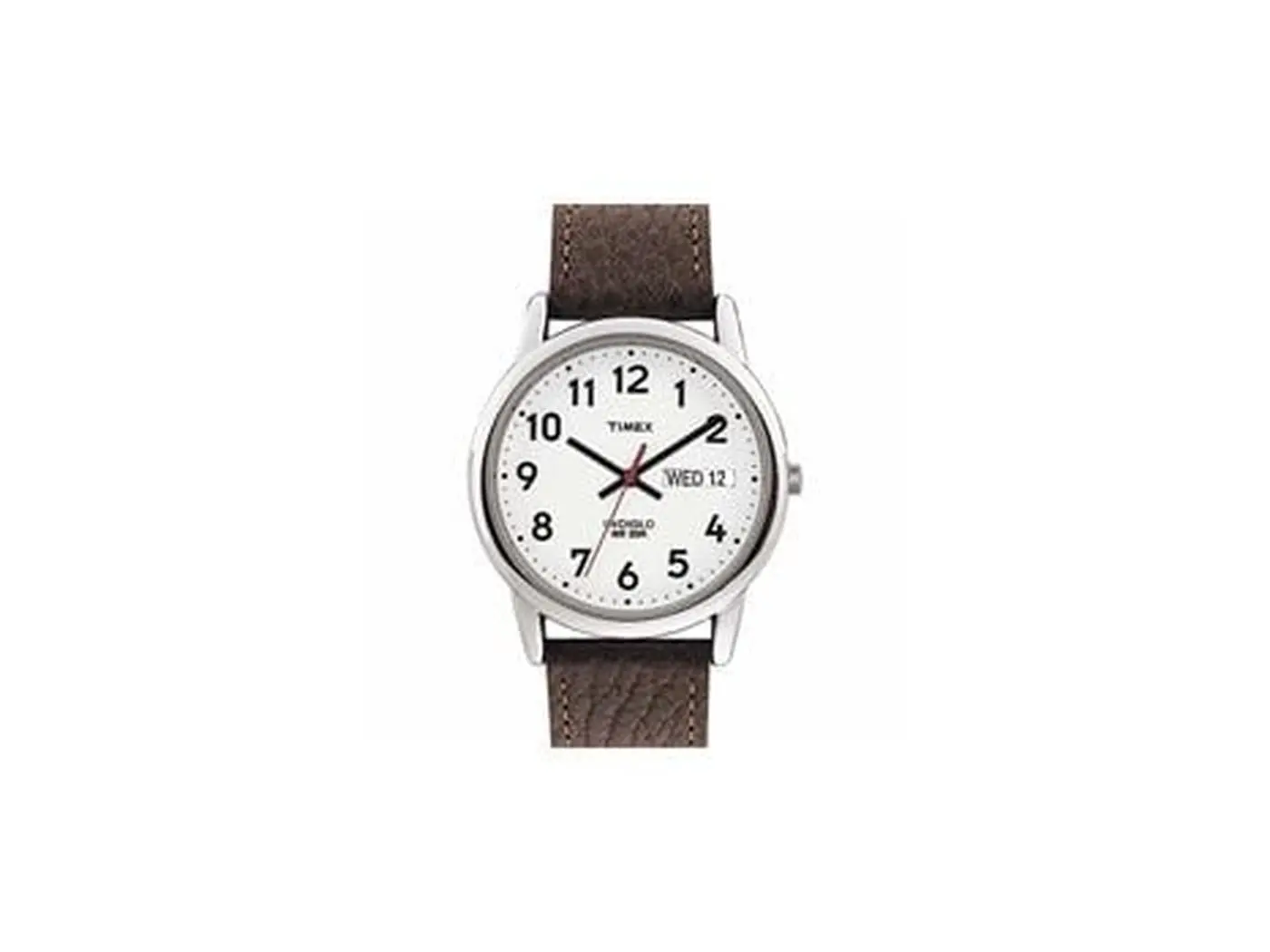 Timex T20041 Classic Male Watch for Casual Wear, Easy Reader with Indiglo Night Light, Day Date Function, Brown Leather Strap, Luminous, Calendar, Quartz, Indiglo Light