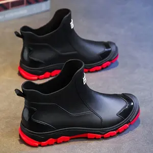 Men's Trendy Waterproof Rain Boots, Comfy Non Slip Durable Shoes for Men's Outdoor Activities