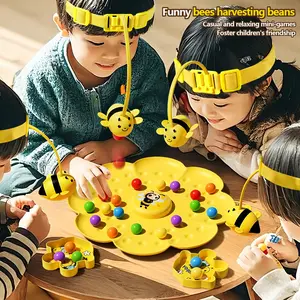 Magnetic Bee Pollen Pickup Game, 2-4 Player Interactive Toy for Kids Ages 3+, Fun Color Matching Game for Family Gatherings