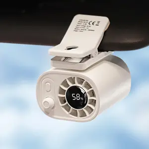 Car Clip-On Fan with LED Display - 360° Rotation, 100 Levels of Adjustable Wind Speed, Rechargeable Personal Cooling Fan for Car, Home, Office