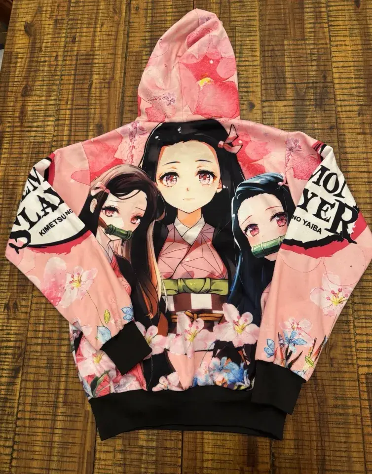 Nezuko Anime Pink Hoodie All Over Print Gift For Fan