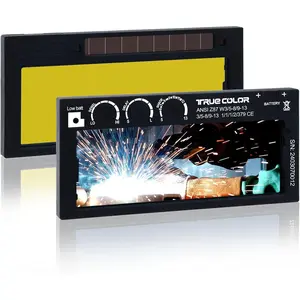 Auto Darkening Welding Lens 2x4 1/4, Variable Shade 5-13, Color Technology, Adjustable Sensitivity/Recovery Time/Shade Range, Fit Most Pancake and Pipeliner Welding Hoods. (Gold)