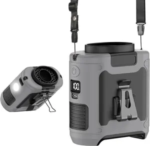 14500mAh Portable Waist Fan Clip on Belt 360 Rotation Wearable Rechargeable Personal Shirt Fan, 67H Cooling 5-Speed Battery Operated Fans with Light, Neck Fan Hanging for Outdoor Camping Travel