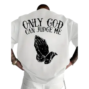 Only God Can Judge Me Christian Tee, Praying Hands Graphic Shirt for Men, Faith Based Streetwear, Inspirational Religious T-Shirt, Casual Everyday Wear, Christian Gift for Believers and Faith Lovers
