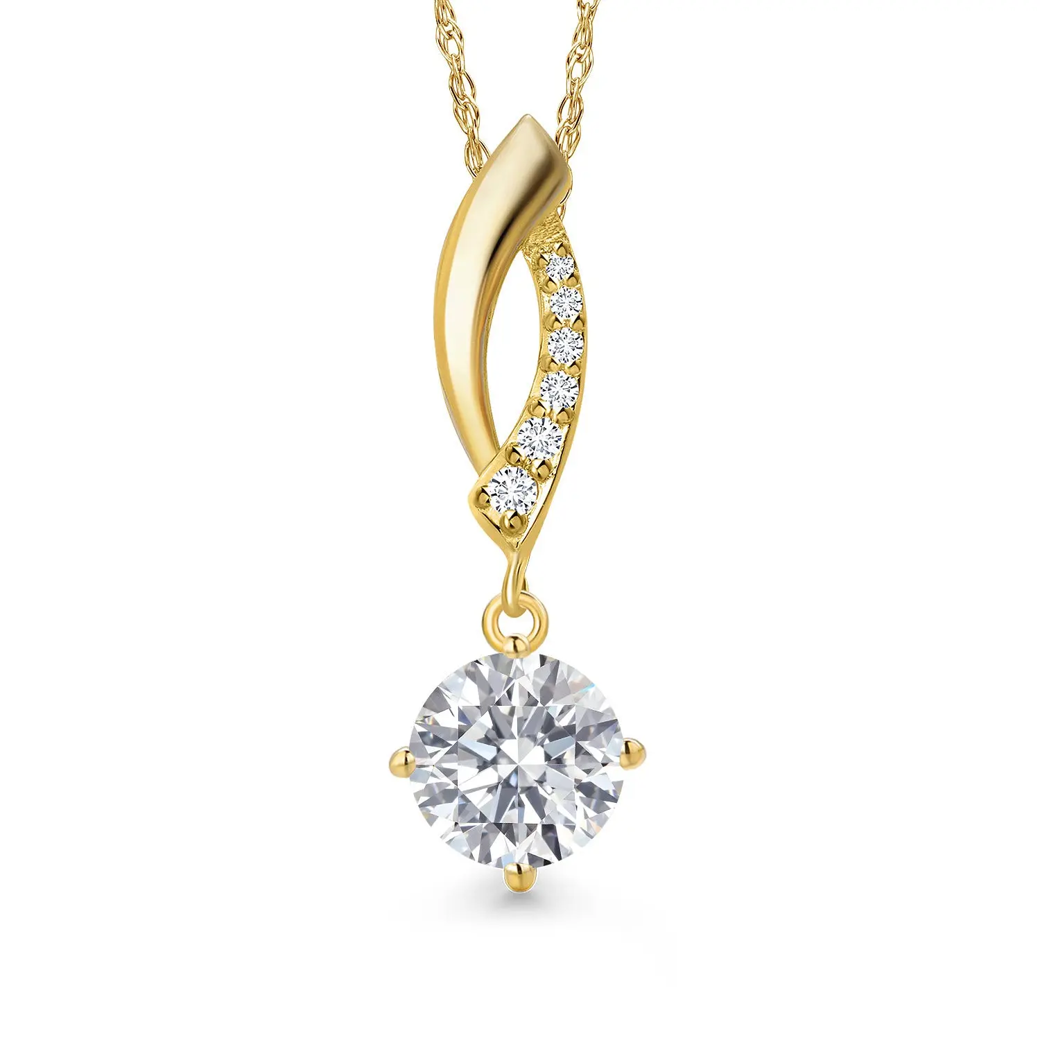 Gemstone Birthstone and Lab Grown Diamond Infinity Pendant Necklace For Women in 14K Yellow Gold | Round Cut 6MM | Gold Necklace For Women | 18 Inch Gold Chain | Fine Jewelry Gift for Her Mom Wife