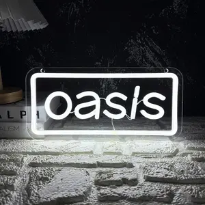 Oasis sign neon, band sign LED neon, bar, band music party wall decorations, band fan gift, Led Neon Lights, Decorative Neon Light, Home Decor Lighting, Led Signs