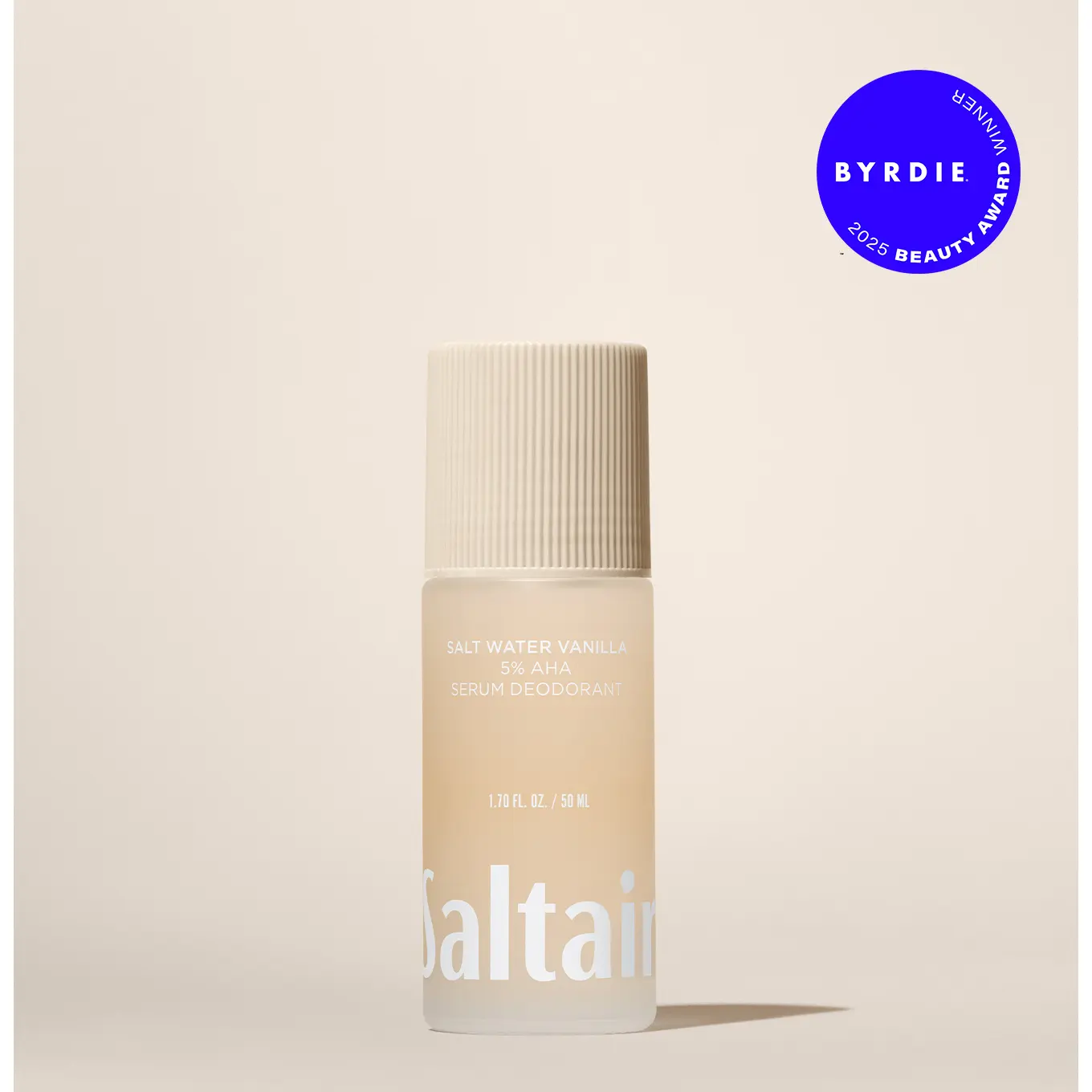 Saltair Salt Water Vanilla Serum Deodorant - With 5% AHA - 48-Hour Odor Protection Natural Deodorant - Baking Soda Free & Aluminum Free