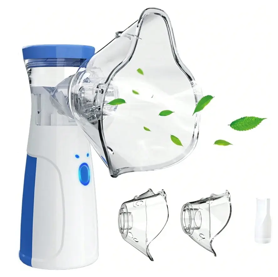 Portable Nebulizer Machine - Compact Handheld USB Rechargeable Nebulizer with Mesh Separator, USB Plug, Included Accessories, for Adults & Children, Home Facial Hydration Device (Battery Not Included)