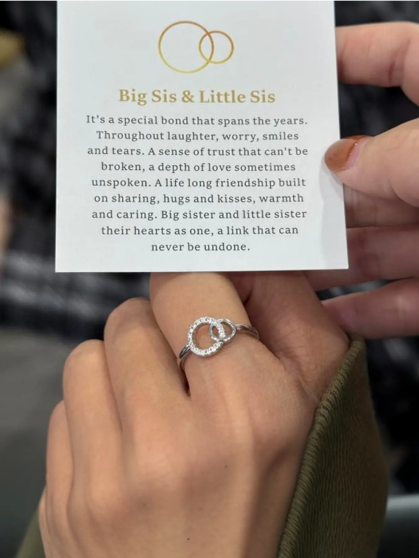 Big Sis & Little Sis Ring Bond Together Promise Forever - Simple Meaningful Design for Sisters' Special Relationship Gift - Sisterhood Ring, Sister Love Ring