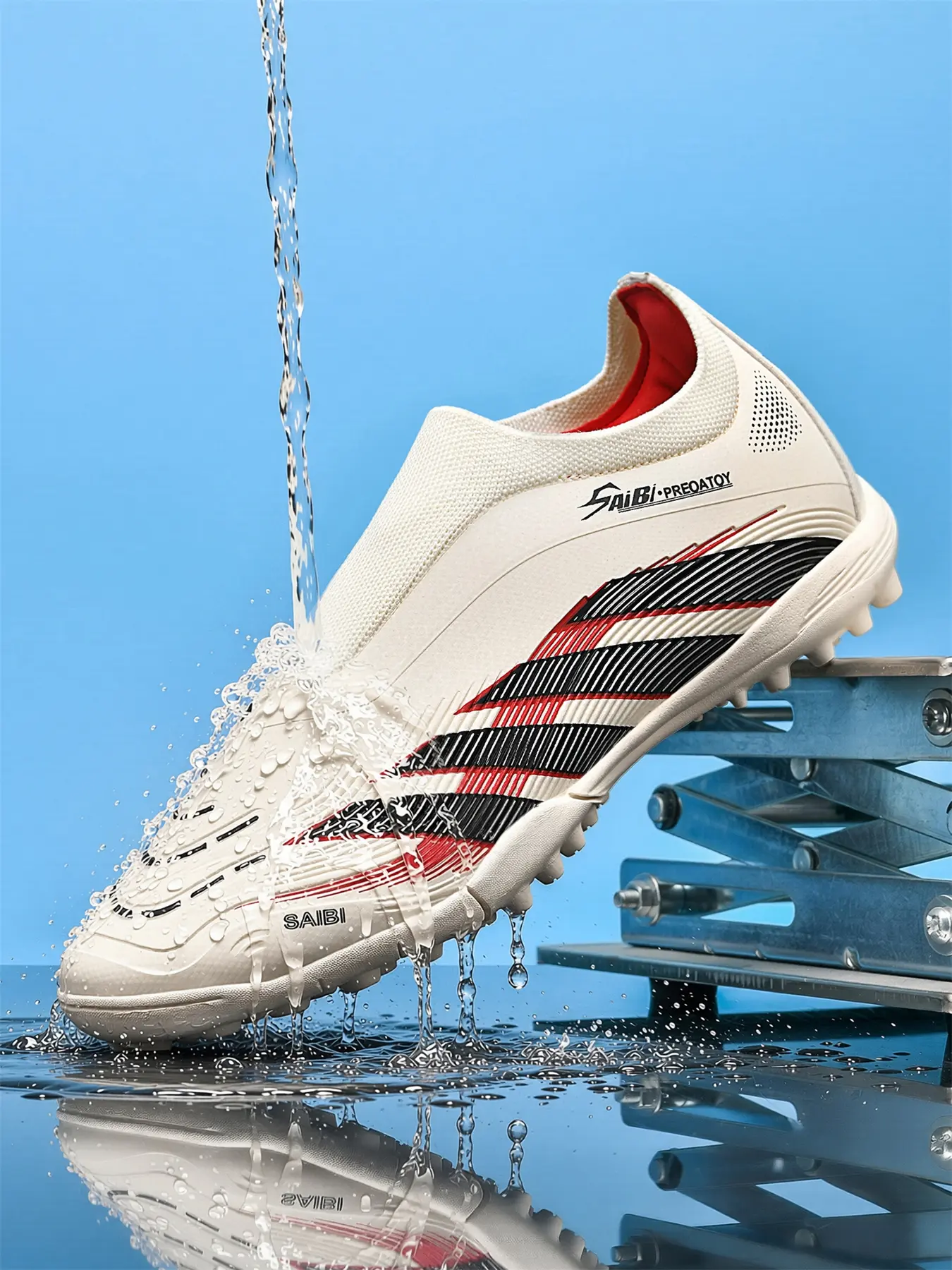 Men Women Football Shoes TF Studs Outdoor Sports Sneakers Durable Anti-Slip Strong Grip Ankle Protection Rubber Sole All Seasons Football Boots Soccer Shoes Turf Shoes