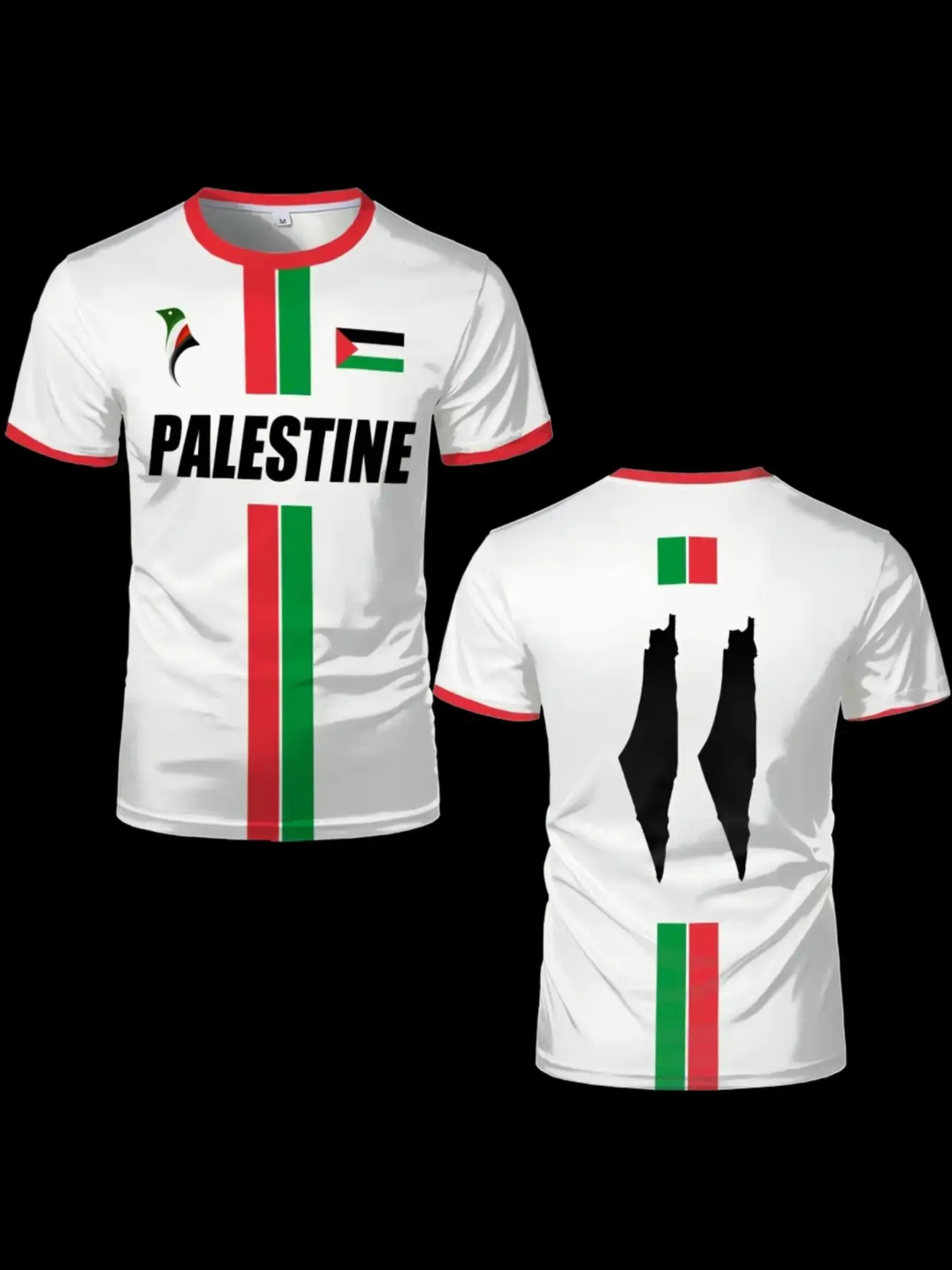 2026 Men's Palestine National Team Soccer Jersey, Short Sleeve Round Neck, Casual Sports Outdoor Wear, Sports Tops, Vintage Soccer Shirt, Perfect Gift, Multiple Colors Available