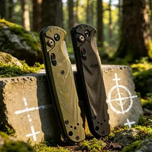 Folding Pocket EDC with Durable D2 Steel and Lightweight G10 Handle, SmoothOne-Hand Use for Everyday Carry;  Reliable Outdoor Gear for Camping, Travel and Daily Tasks. High-Quality Gift Choice for Men Ergonomic RazorSharp Knife Stone Wash Battlewash Set