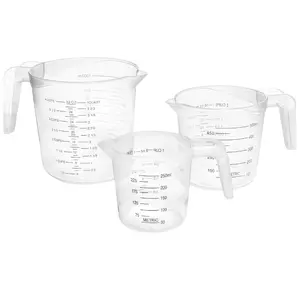 3-Piece Liquid Measuring Cup Set – Clear Plastic Measuring Cups with Long Handles, Includes 1 Cup, 2 Cup, and 1 Quart Sizes   #CookingMadeEasy   #SmartLife 