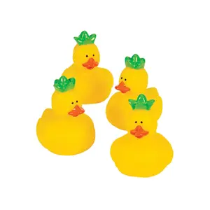 2 1/2" Pineapple-Themed Vinyl Rubber Ducks - 12 Pc.